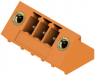 Pin header, 3 pole, pitch 3.81 mm, angled, orange, 1976750000