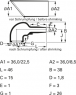 Heat shrinkable molded part, 3:1, angled, S1 (36/36 mm), S2 (22.5/8.5 mm), 411-56480