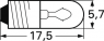 Incandescent bulb, E 5/8 (E5.5), 1.2 W, 6 V (DC), 2700 K, clear