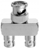 Coaxial adapter, 50 Ω, BNC plug to 2 x BNC socket, Y-shape, 100023585