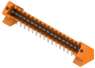 Pin header, 18 pole, pitch 3.5 mm, angled, orange, 1643490000