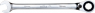 Ring ratchet open-end wrench, 10 mm, 15°, 158.5 mm, chromium-vanadium steel, 303110