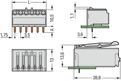 2091-1322/200-000 WAGO PCB Connection Systems Image 2