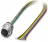 Sensor actuator cable, M12-flange socket, straight to open end, 8 pole, 0.5 m, 2 A, 1523489
