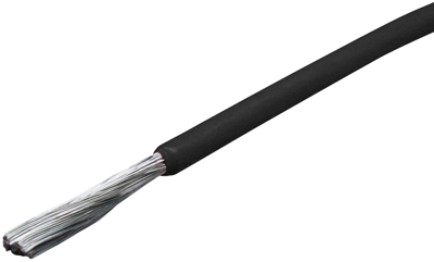 FEP-Stranded wire, high flexible, 0.5 mm², black, outer Ø 1.6 mm, FEP 0,50/1,6 SCHWARZ