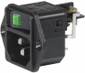 Plug C14, 3 pole, screw mounting, plug-in connection, black, DC11.0031.001