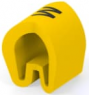 PVC cable maker, imprint "W", (L x W x H) 4.75 x 4.5 x 5.8 mm, max. bundle Ø 5.7 mm, yellow, EC0905-000