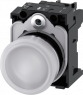 Indicator light, 22 mm, round, metal, high gloss,white, lens, smooth, 230 V AC