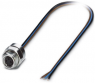 Sensor actuator cable, M8-flange socket, straight to open end, 3 pole, 0.5 m, 4 A, 1453449