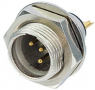 XLR panel plug, 3 pole, gold-plated, 0.22 mm², AWG 24, zinc, RT3MPR