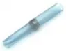 Butt connector with heat shrink insulation, transparent blue, 36.8 mm