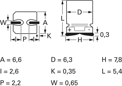 CA016M0100RED-0605 Kemet Electrolytic Capacitors Image 2