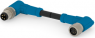 Sensor actuator cable, M8-cable plug, angled to M8-cable socket, angled, 4 pole, 5 m, PVC, black, 3 A, T4062214004-005