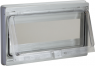 Modular front panel w. sealed. Window IP55. Opening 46 x180mm (10 modules)