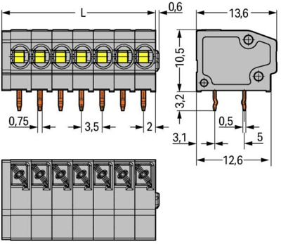 805-310 WAGO PCB Terminal Blocks Image 2