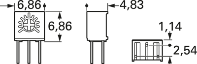 25XR10KLF BI Technologies Trimmer Potentiometers Image 2