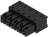 Socket header, 5 pole, pitch 3.81 mm, angled, black, 2463340000