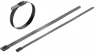 Cable tie, stainless steel, (L x W) 100 x 4.6 mm, bundle-Ø 20 to 25 mm, silver, -80 to 150 °C