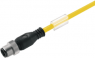 Sensor actuator cable, M12-cable plug, straight to open end, 3 pole, 1.5 m, PUR, yellow, 4 A, 1092980150