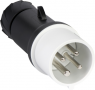 CEE plug, 3 pole, 16 A/690 V, black, IP44, PKE16M4S4