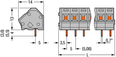 236-201 WAGO PCB Terminal Blocks Image 2