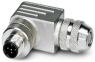 Plug, M12, 5 pole, screw connection, screw locking, angled, 1430417