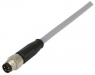 Sensor actuator cable, M8-cable plug, straight to open end, 4 pole, 0.5 m, PVC, gray, 21348000481005