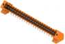 Pin header, 23 pole, pitch 3.5 mm, angled, orange, 1643540000