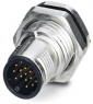 Plug, M12, 17 pole, solder connection, screw locking, straight, 1441846