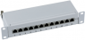 Patch panel, 12 x RJ45, horizontal, 1-row, (W x H x D) 254.6 x 44 x 108 mm, gray, 37737.12