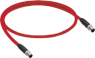Sensor actuator cable, M12-cable plug, straight to M12-cable plug, straight, 4 pole, 50 m, TPE, red, 4 A, 934637514