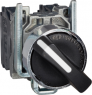 Selector switch, unlit, latching, 1 Form A (N/O), waistband round, black, front ring silver, 2 x 90°, mounting Ø 22 mm, XB4BD21