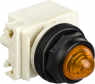 Signal light, illuminable, waistband round, orange, front ring black, mounting Ø 30 mm, 9001SKP35LYA9