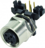 Socket, 4 pole, solder cup, screw locking, angled, 21033214401