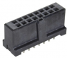 Female connector, 16 pole, pitch 2.54 mm, straight, black, 09195166824