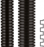 Corrugated hose, inside Ø 23 mm, outside Ø 28.5 mm, BR 55 mm, polyamide, black