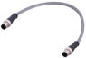 Sensor actuator cable, M12-cable plug, straight to M12-cable plug, straight, 5 pole, 2 m, PVC, gray, 4 A, 21355151564020