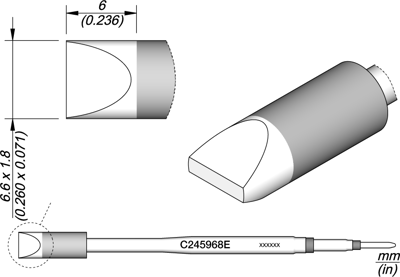 C245968E JBC Soldering tips, desoldering tips and hot air nozzles