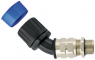 45° hose fitting, M20, 12 mm, polyamide/brass, nickel-plated/TPE, IP66/IP67/IP68/IP69K, black, (L) 95 mm