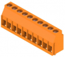 PCB terminal, 10 pole, pitch 5 mm, AWG 26-12, 20 A, clamping bracket, orange, 1001780000