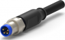 Sensor actuator cable, M8-cable plug, straight to open end, 3 pole, 1.5 m, PVC, black, 4 A, 1-2273004-1