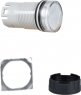 Signal light, illuminable, waistband round, white, front ring black, mounting Ø 16 mm, ZB6AV1