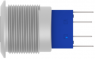 Switch, 2 pole, silver, illuminated  (red/yellow), 3 A/250 VAC, mounting Ø 19.2 mm, IP67, 1-2316542-7