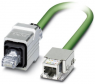 Network cable, RJ45 plug, straight to RJ45 socket, straight, Cat 5e, SF/TQ, PUR, 2 m, green