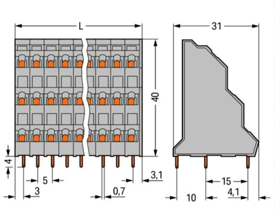 737-124 WAGO PCB Terminal Blocks Image 2