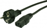 Device connection line, Europe, plug type E + F, straight on C13 jack, straight, H05VV-F3G1.0mm², black, 2 m