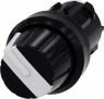 Toggle switch, unlit, latching, waistband round, white, front ring black, 4 x 90°, trigger position 1 + 2 + 3 + 4, mounting Ø 22.3 mm, 3SU1000-2AS60-0AA0