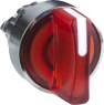 Selector switch, illuminable, groping, waistband round, red, front ring silver, 2 x 90°, mounting Ø 22 mm, ZB4BK1443