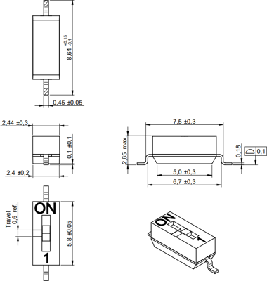 416131160801 Würth Elektronik eiSos Slide Switches and Coding Switches Image 2