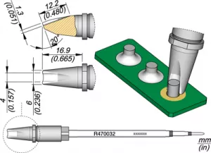 R470032 JBC Soldering tips, desoldering tips and hot air nozzles